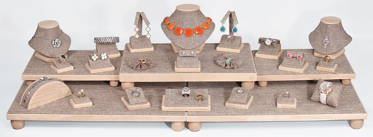 Burlap Jewelry Display Set35